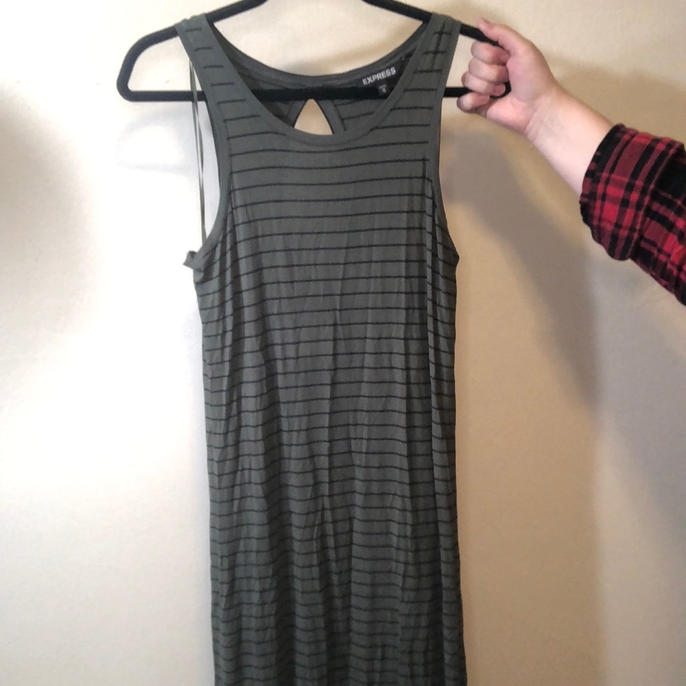 Green & Black Striped Maxi Dress